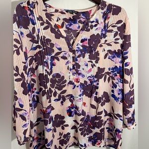 George Classics Pink / Purple Floral Top Size XL